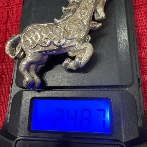 Barbara Bixby Sterling and 18 Karat Gold Unicorn Pendant Enhancer with Gemstones - Picture 11 of 11